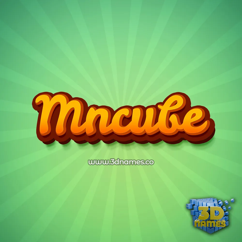 mncube in Green Rays style - 3D name wallpaper