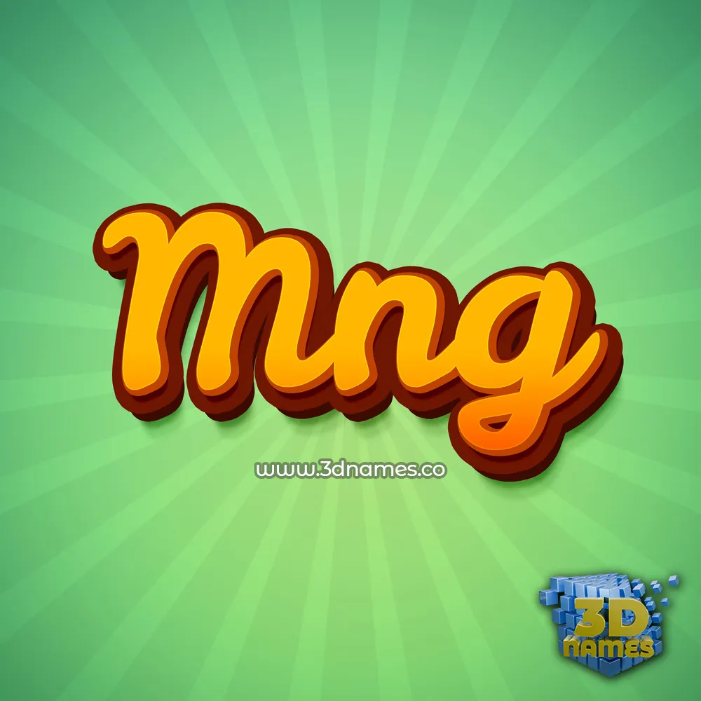 mng in Green Rays style - 3D name wallpaper