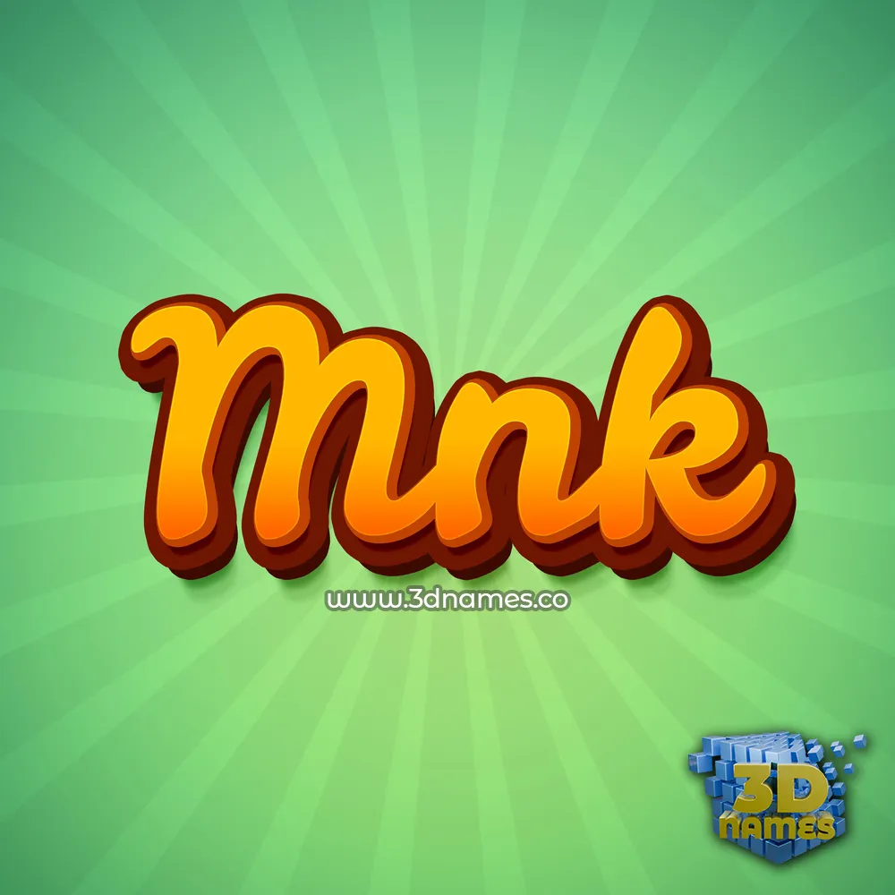 mnk in Green Rays style - 3D name wallpaper