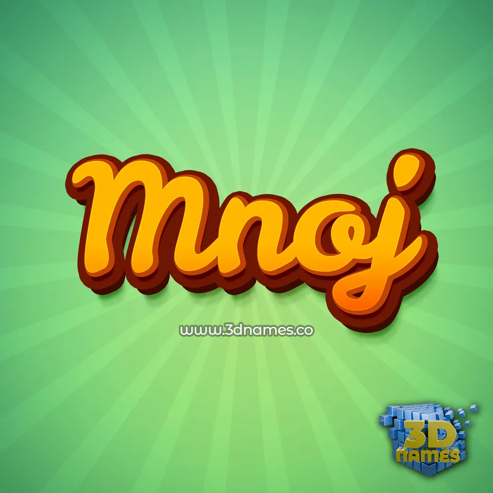 mnoj in Green Rays style - 3D name wallpaper