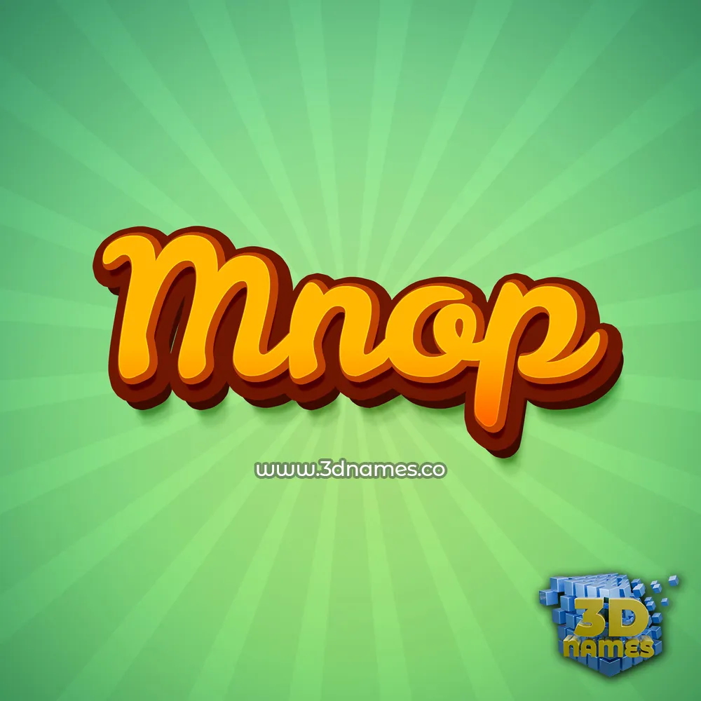 mnop in Green Rays style - 3D name wallpaper