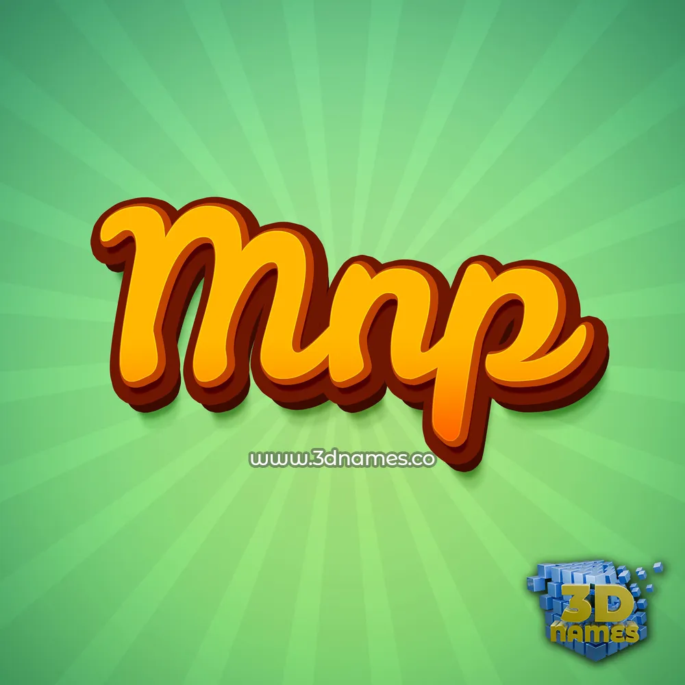 mnp in Green Rays style - 3D name wallpaper