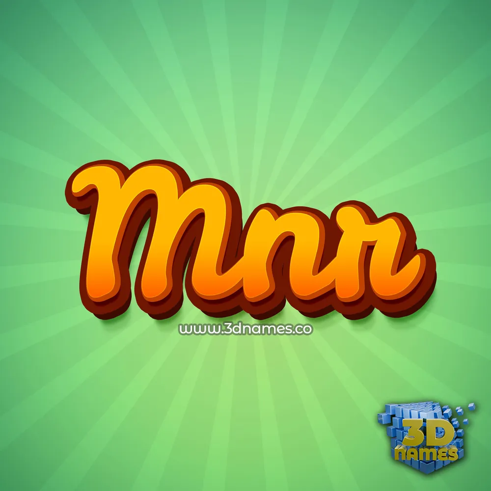 mnr in Green Rays style - 3D name wallpaper