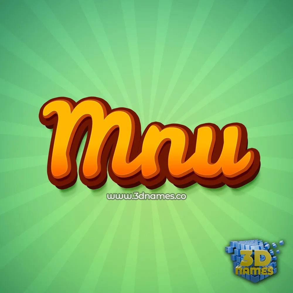 mnu in Green Rays style - 3D name wallpaper