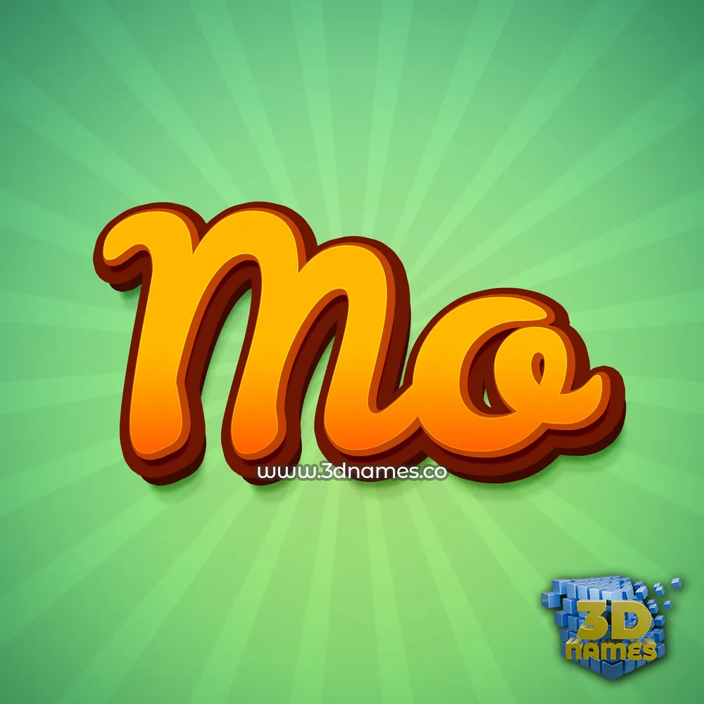 mo in Green Rays style - 3D name wallpaper