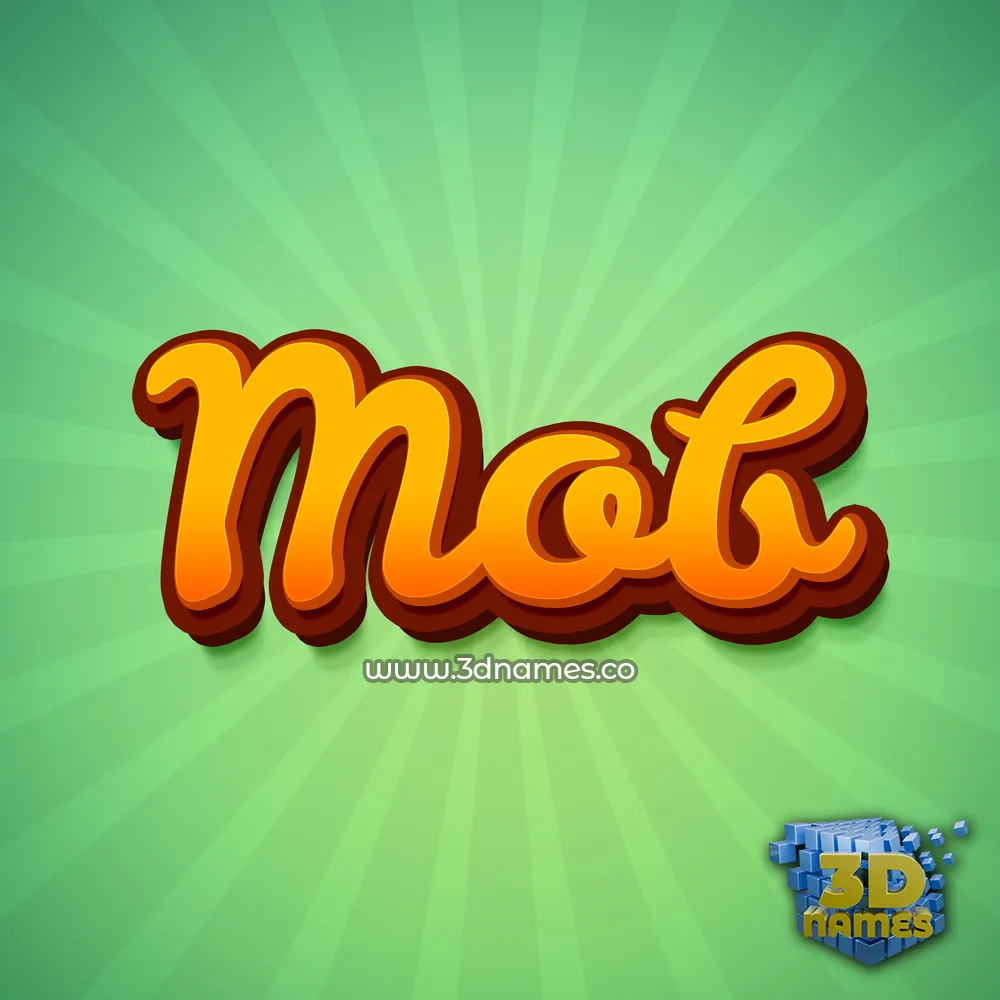 mob in Green Rays style - 3D name wallpaper