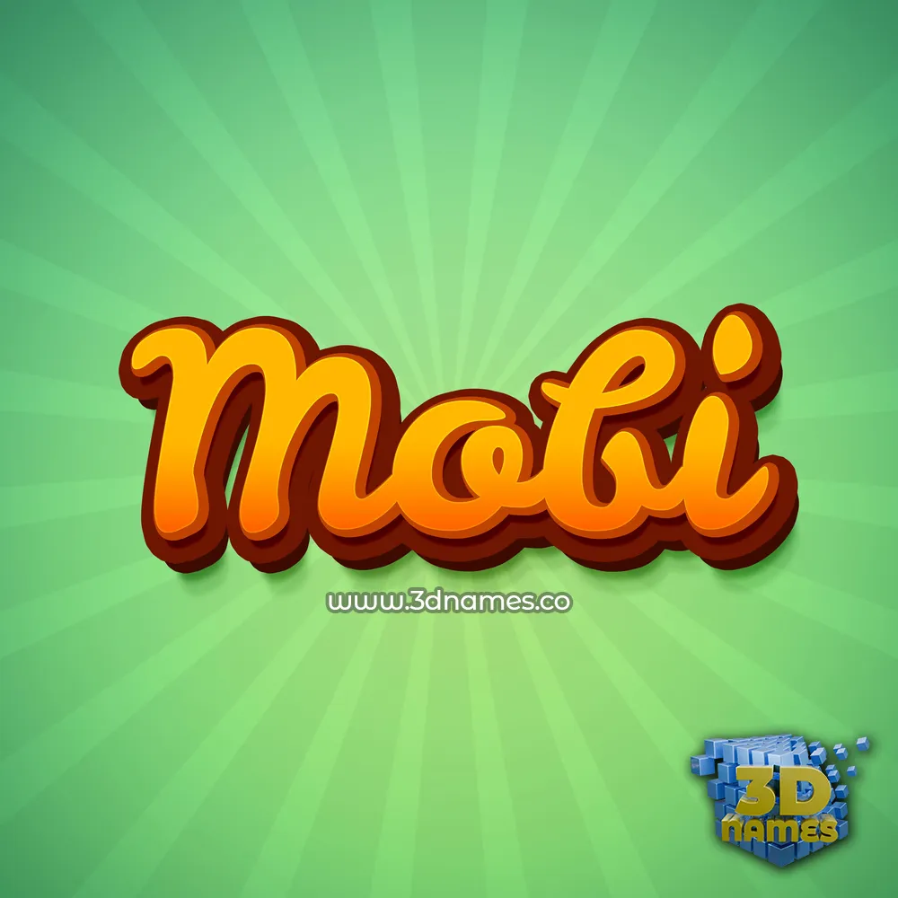 mobi in Green Rays style - 3D name wallpaper
