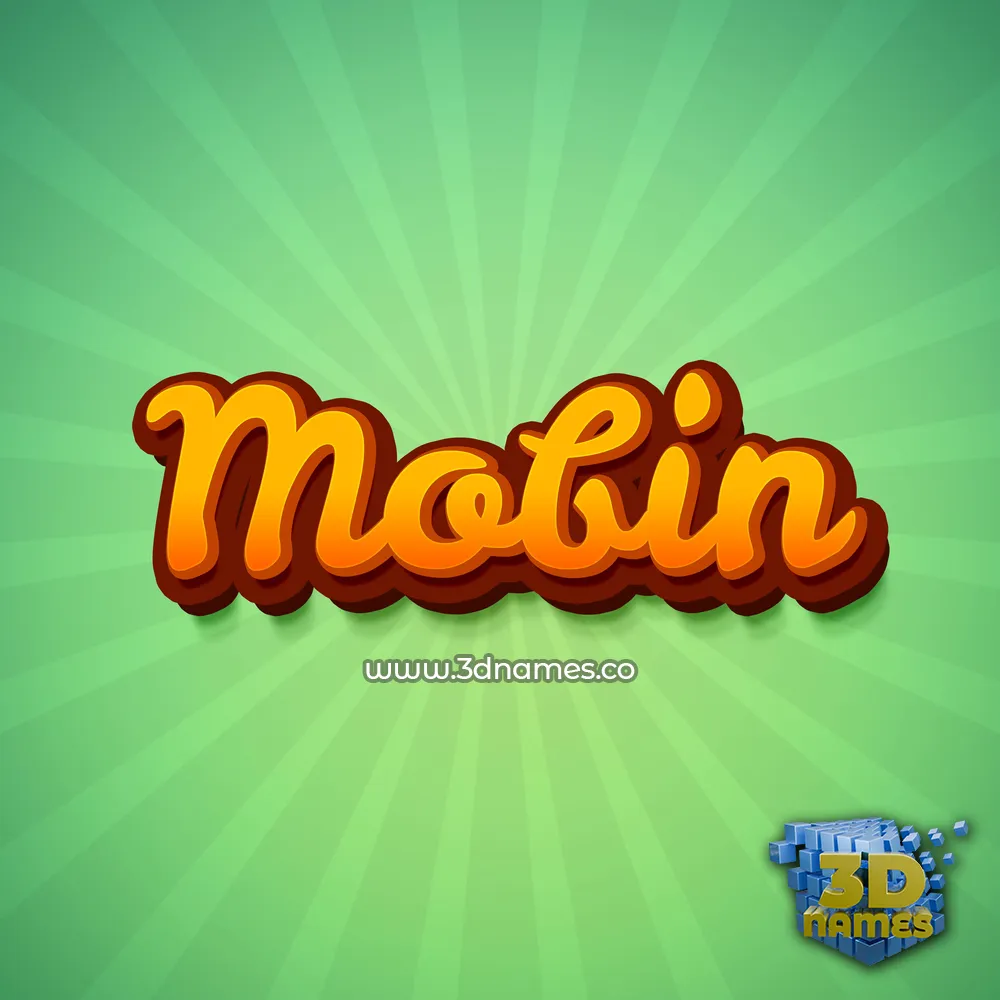 mobin in Green Rays style - 3D name wallpaper