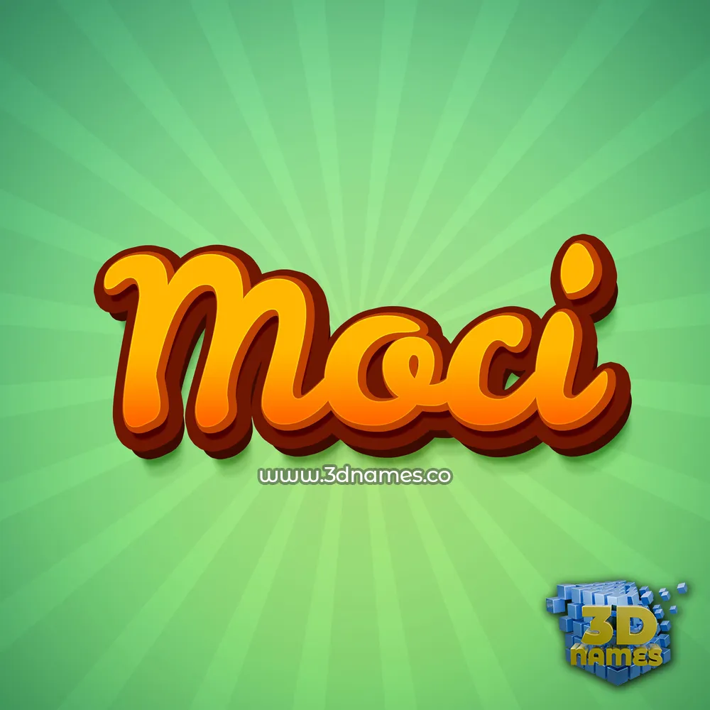 moci in Green Rays style - 3D name wallpaper