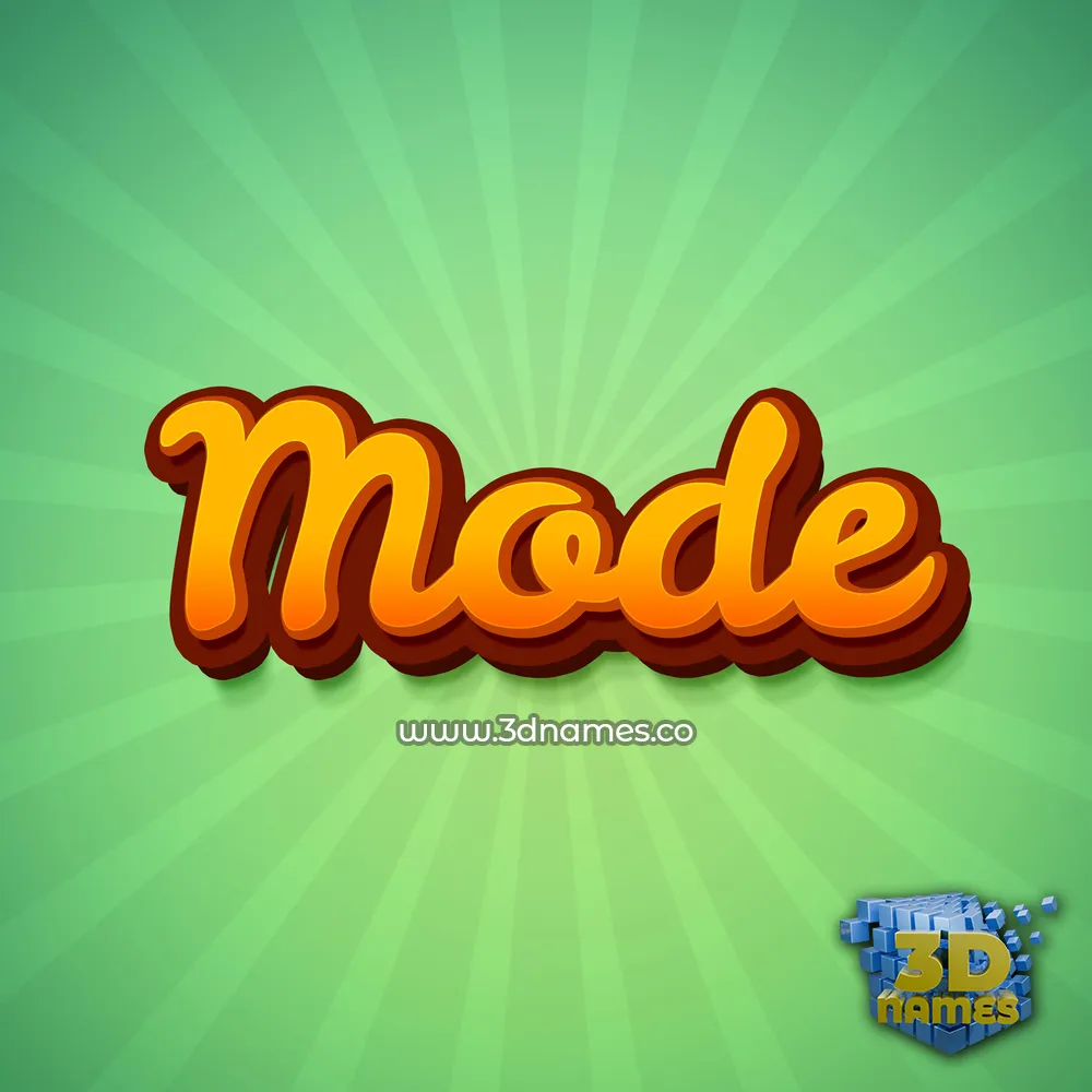 mode in Green Rays style - 3D name wallpaper