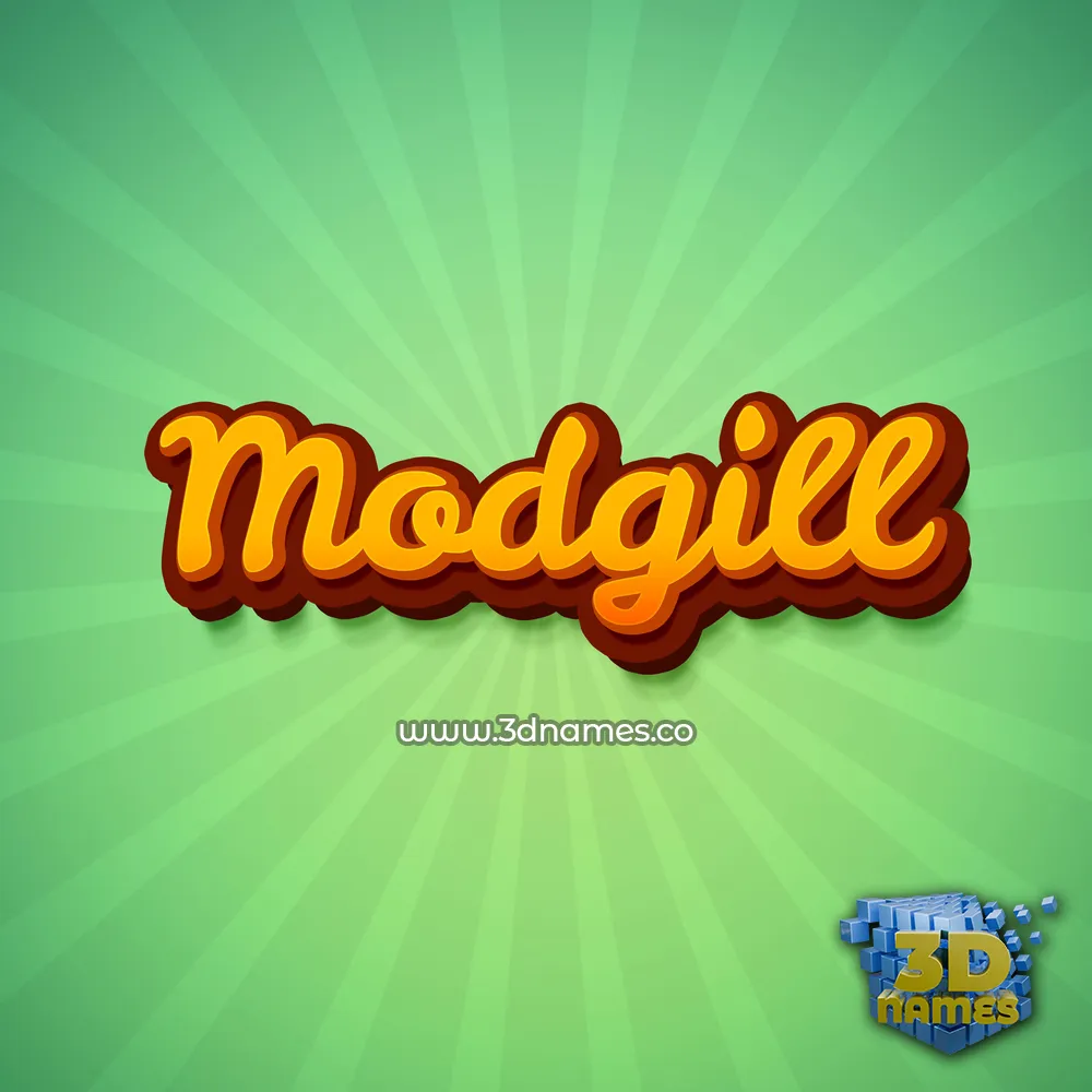modgill in Green Rays style - 3D name wallpaper
