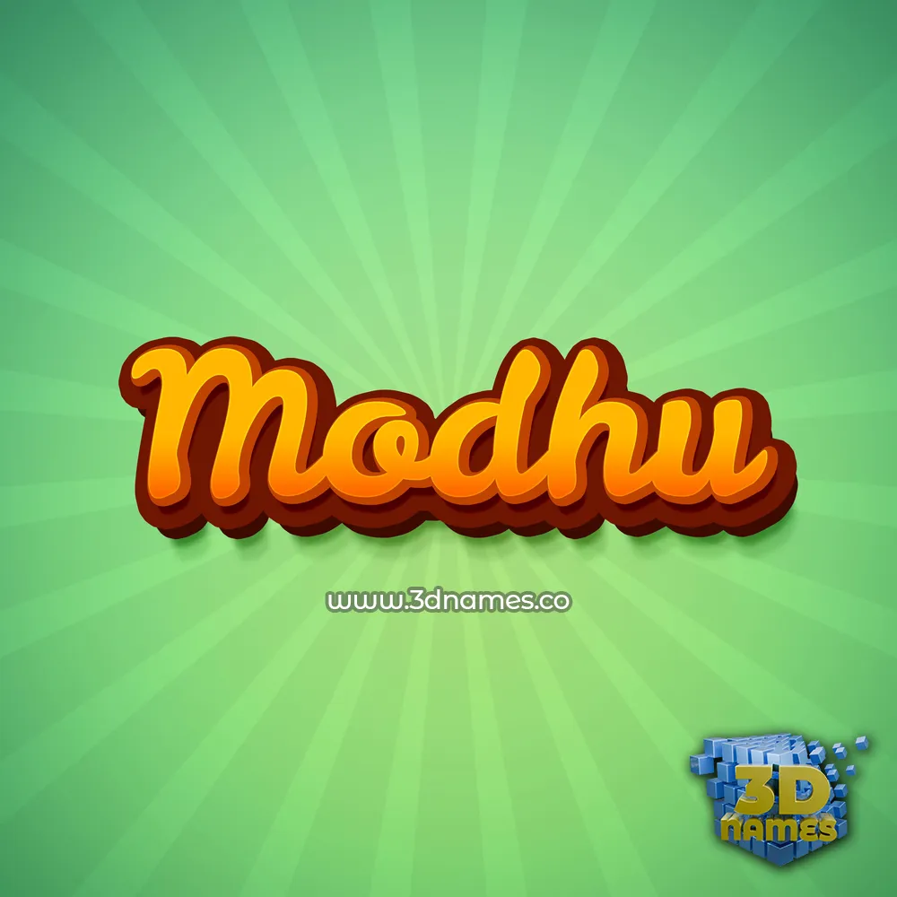 modhu in Green Rays style - 3D name wallpaper