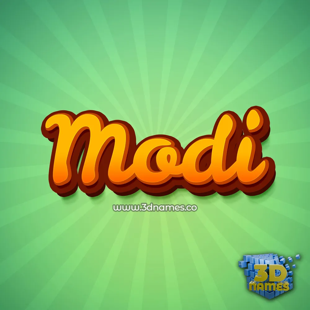 modi in Green Rays style - 3D name wallpaper