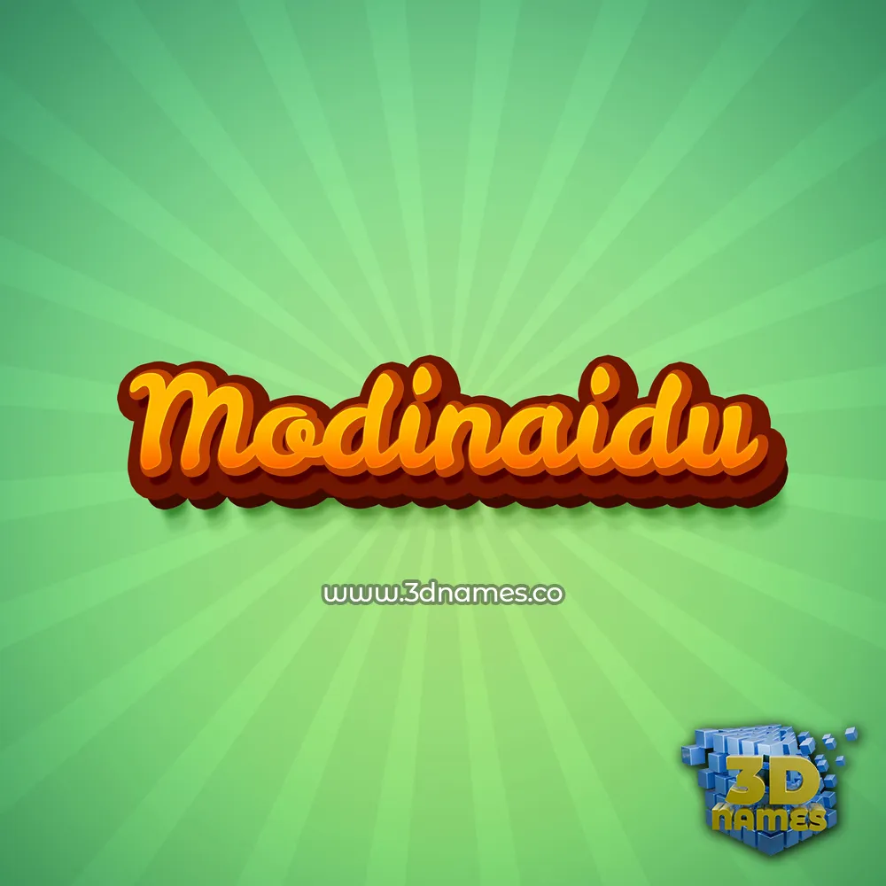 modinaidu in Green Rays style - 3D name wallpaper