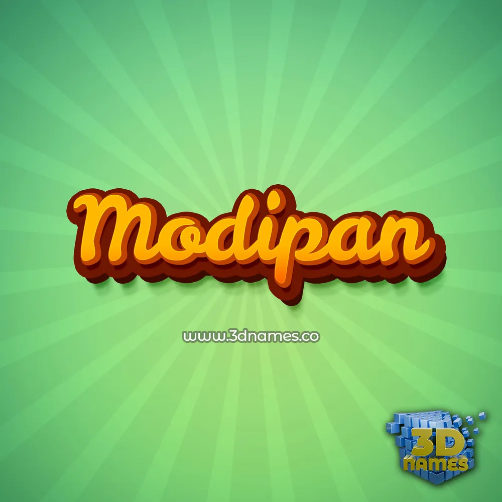 modipan in Green Rays style - 3D name wallpaper