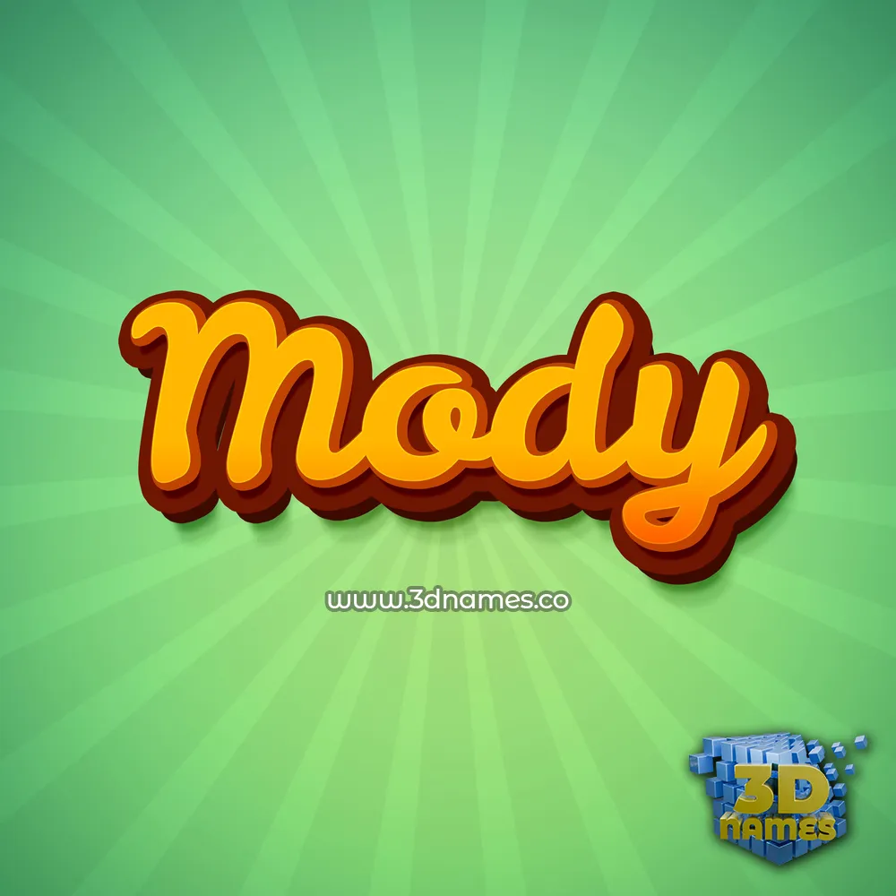 mody in Green Rays style - 3D name wallpaper