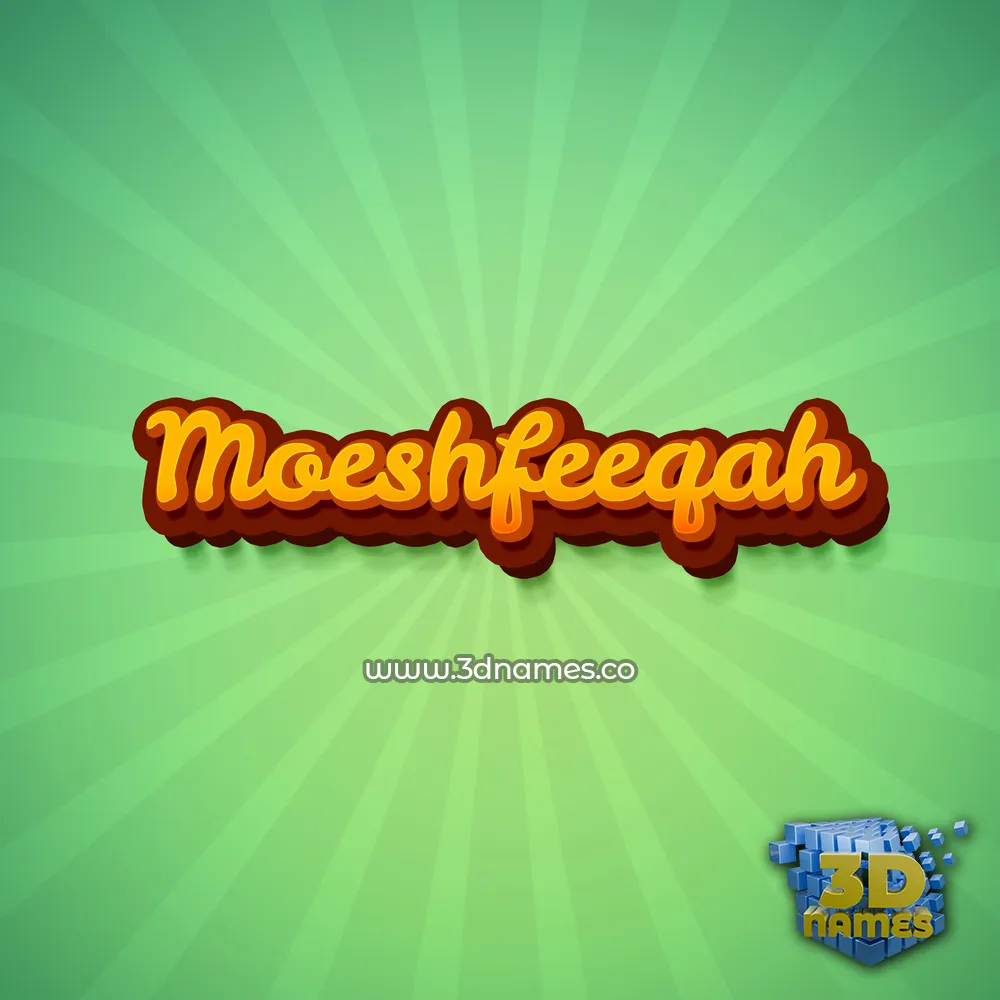 moeshfeeqah in Green Rays style - 3D name wallpaper
