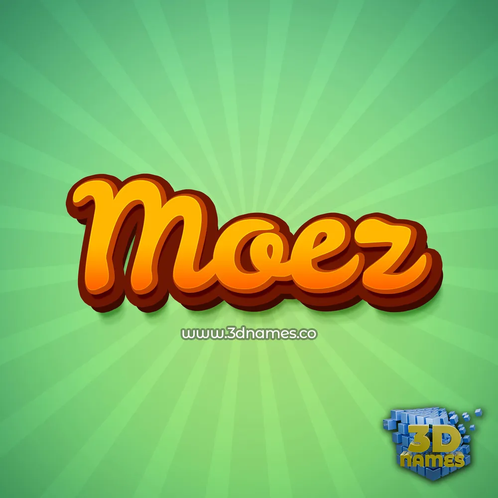 moez in Green Rays style - 3D name wallpaper
