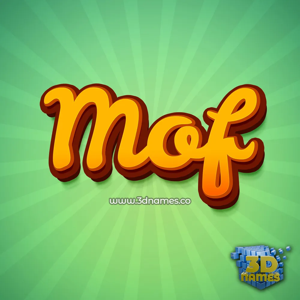 mof in Green Rays style - 3D name wallpaper