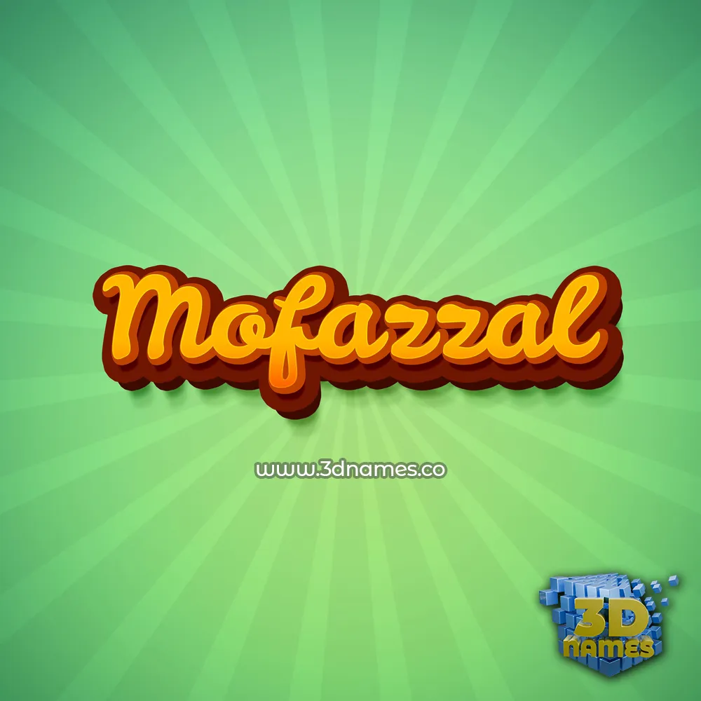 mofazzal in Green Rays style - 3D name wallpaper