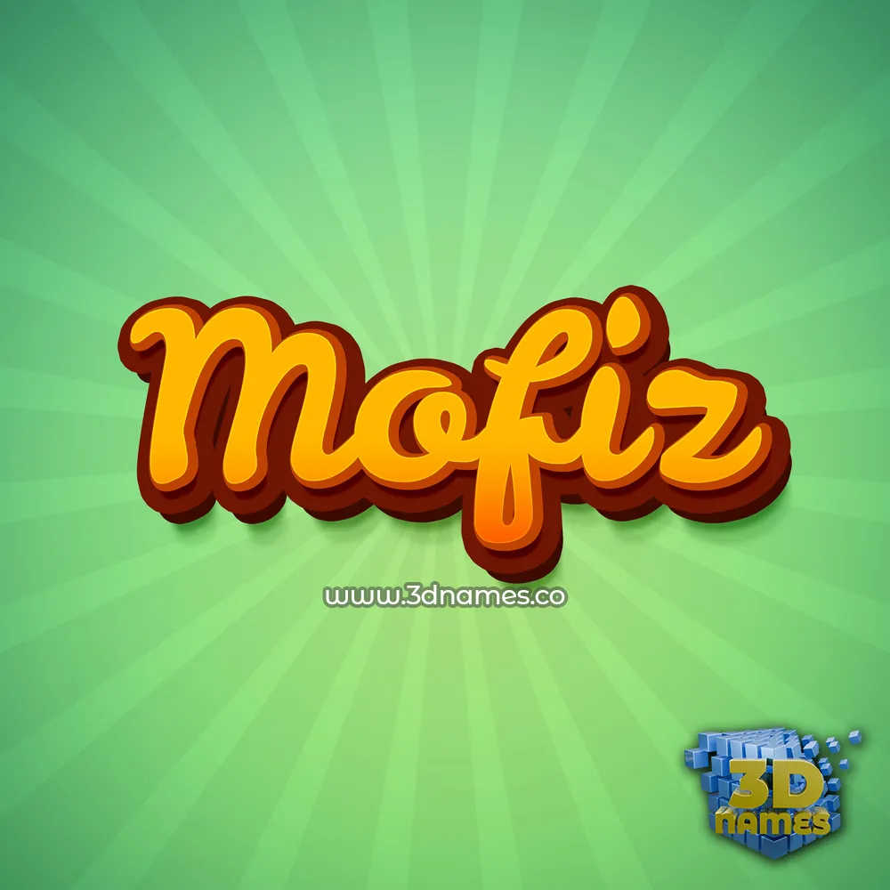 mofiz in Green Rays style - 3D name wallpaper