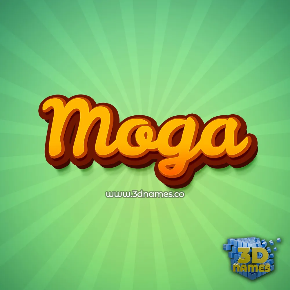 moga in Green Rays style - 3D name wallpaper