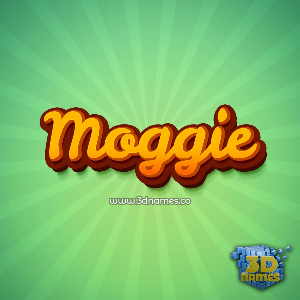 moggie in Green Rays style - 3D name wallpaper