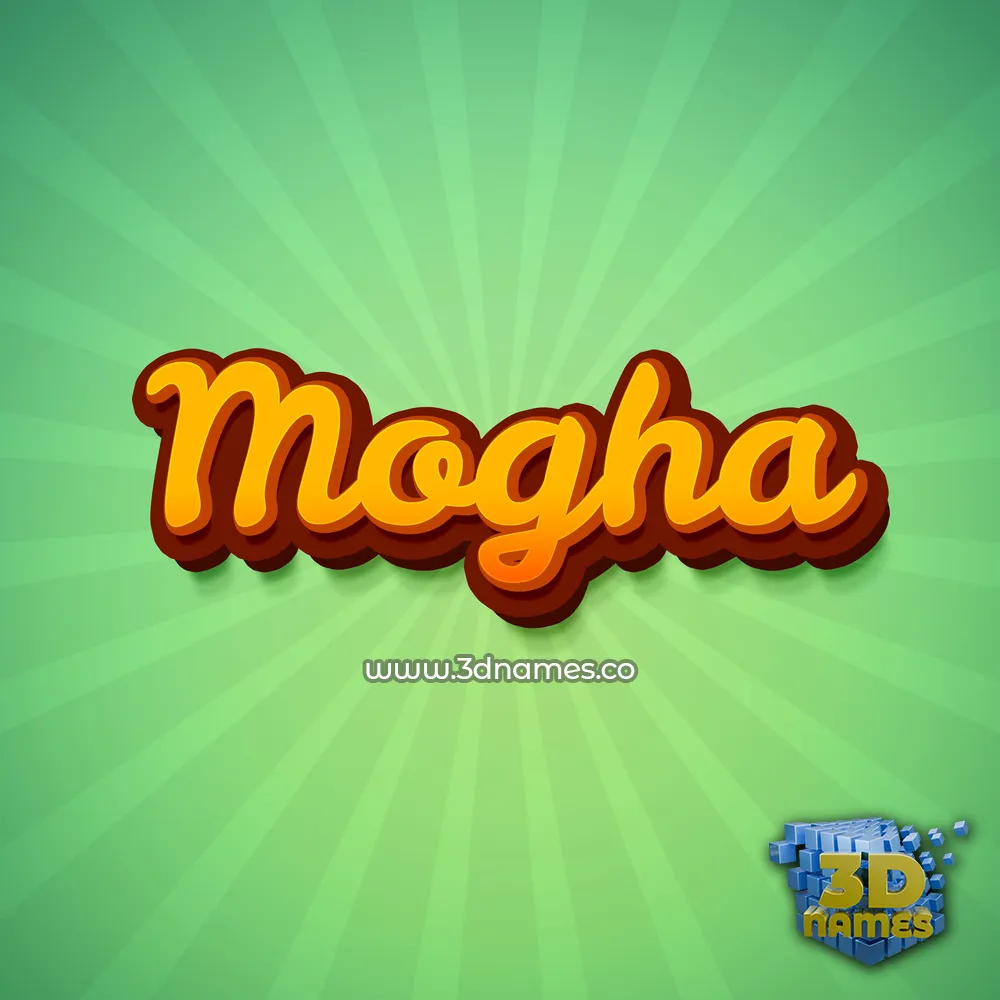 mogha in Green Rays style - 3D name wallpaper