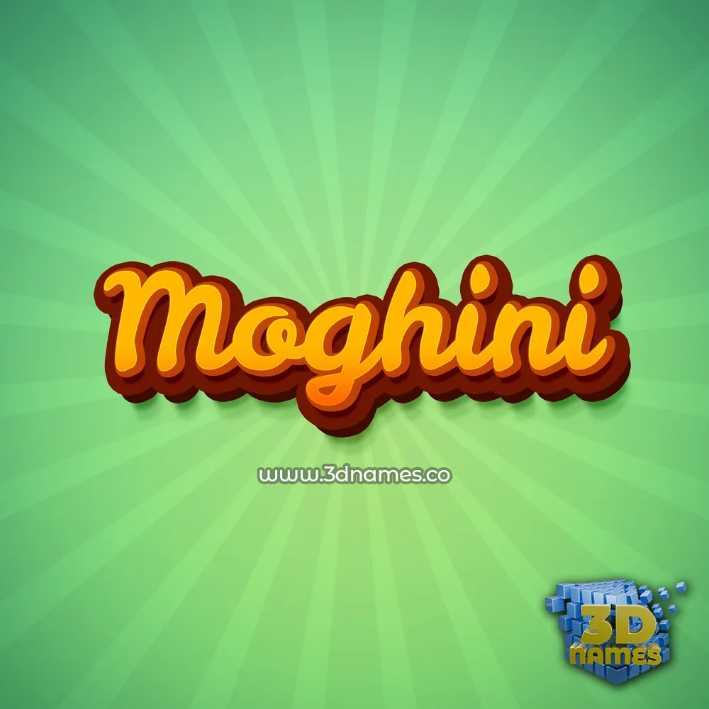 moghini in Green Rays style - 3D name wallpaper
