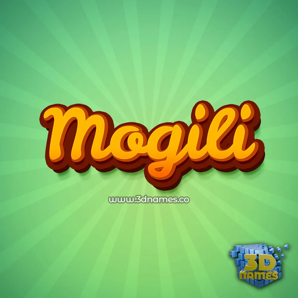 mogili in Green Rays style - 3D name wallpaper