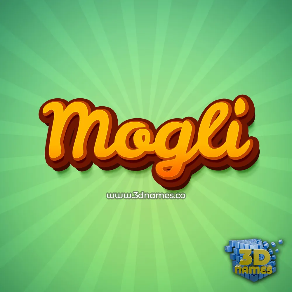 mogli in Green Rays style - 3D name wallpaper