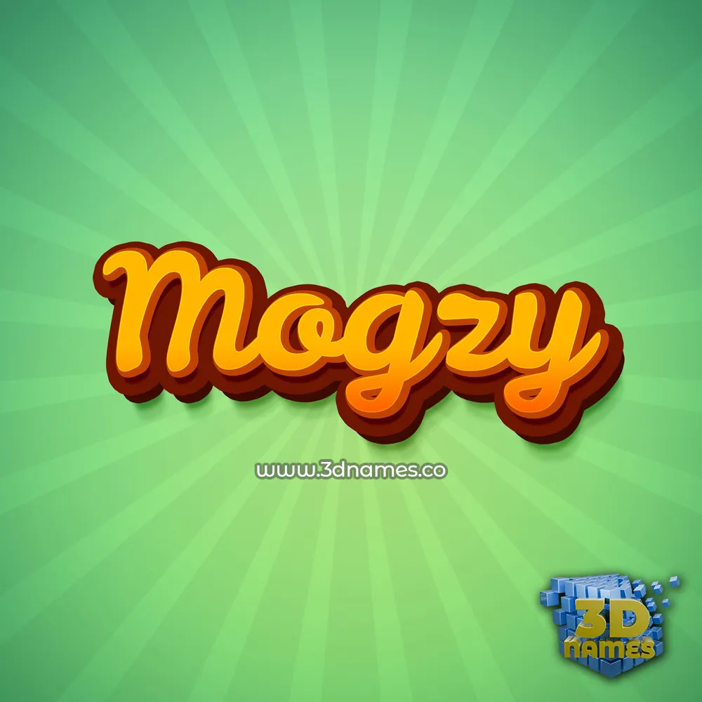 mogzy in Green Rays style - 3D name wallpaper