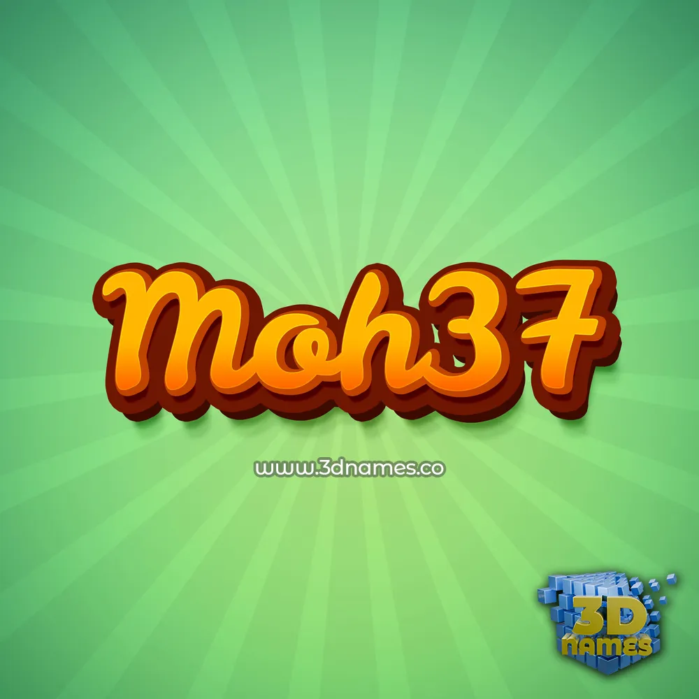 moh37 in Green Rays style - 3D name wallpaper