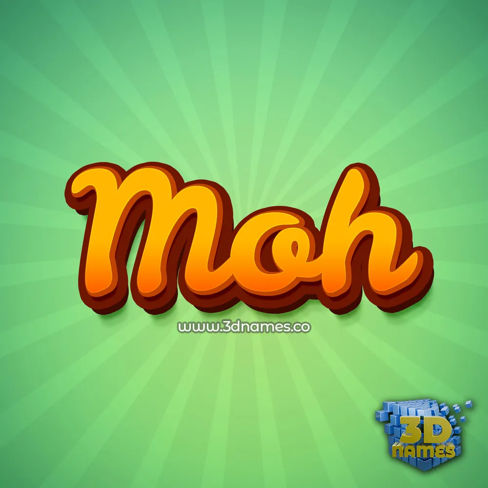 moh in Green Rays style - 3D name wallpaper