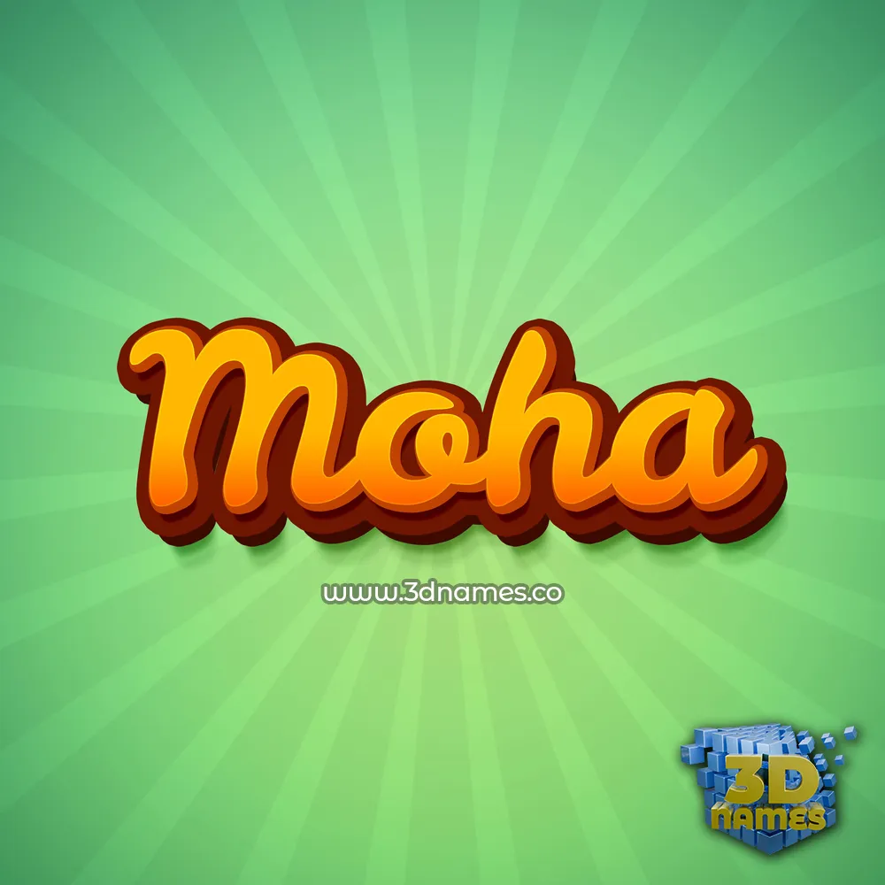 moha in Green Rays style - 3D name wallpaper