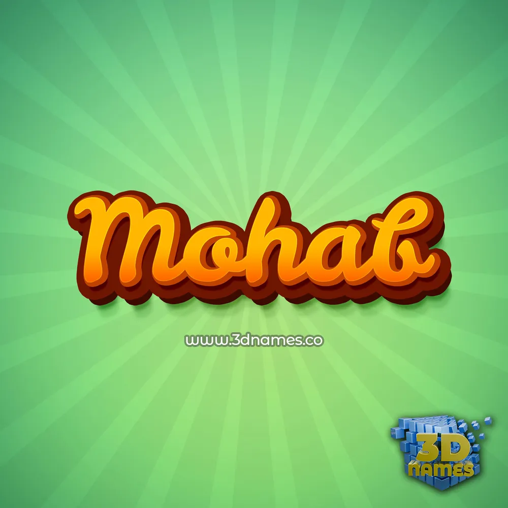 mohab in Green Rays style - 3D name wallpaper