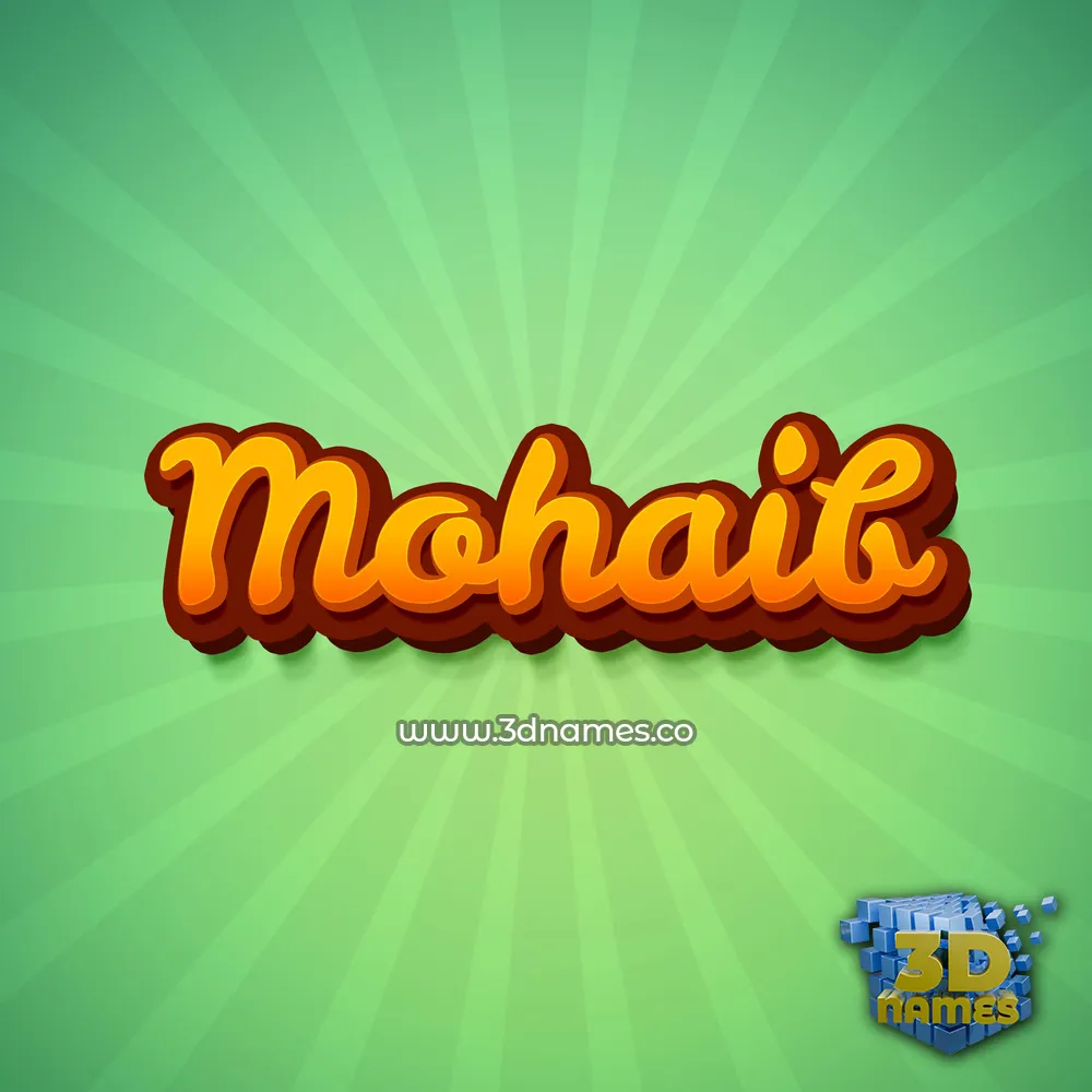 mohaib in Green Rays style - 3D name wallpaper