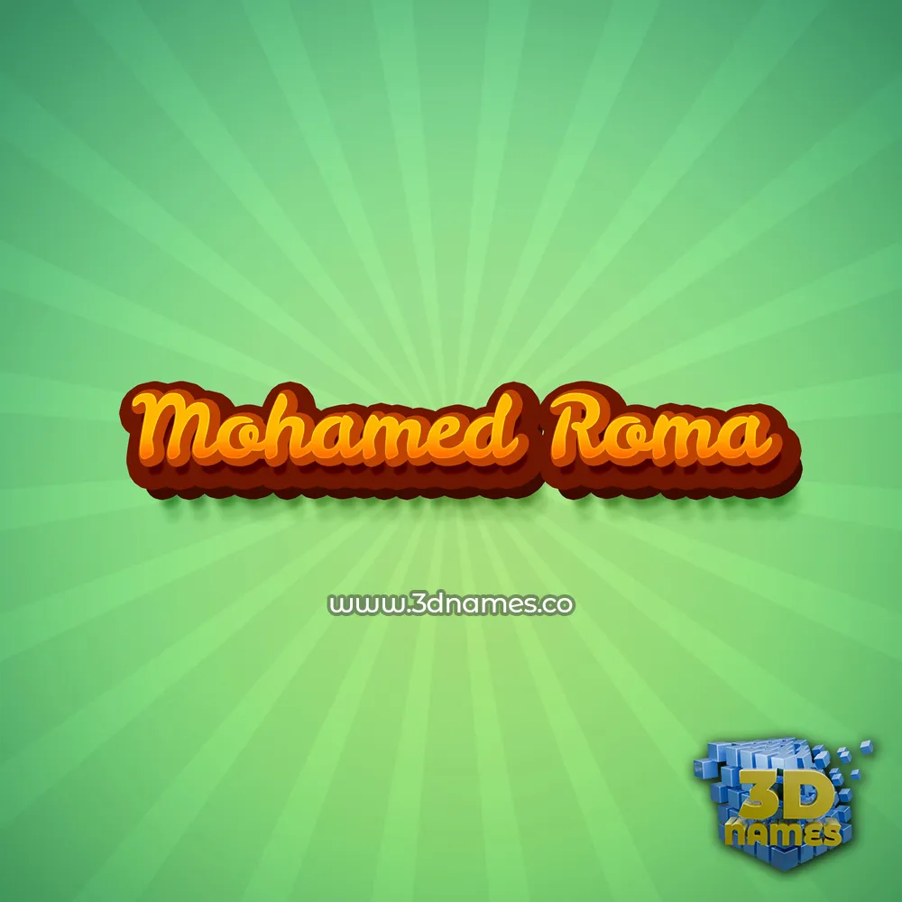 mohamed roma in Green Rays style - 3D name wallpaper