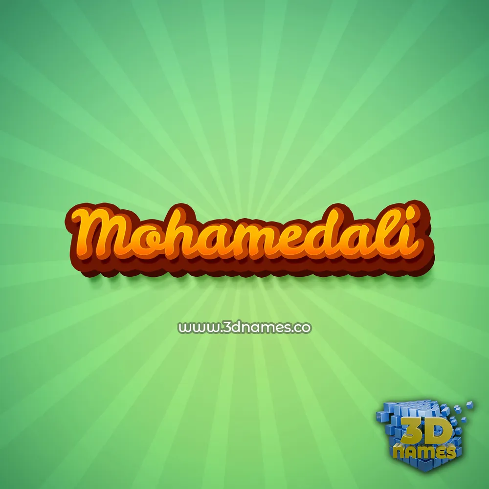 mohamedali in Green Rays style - 3D name wallpaper