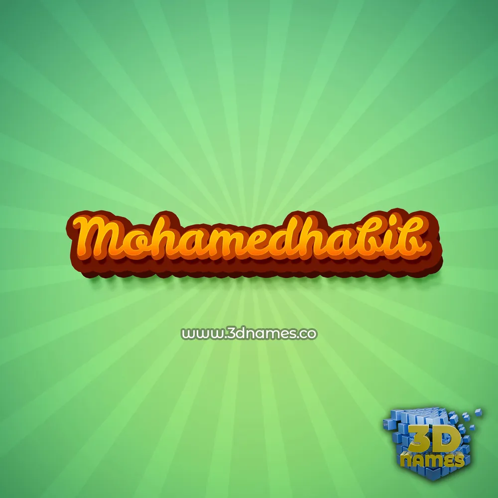 mohamedhabib in Green Rays style - 3D name wallpaper