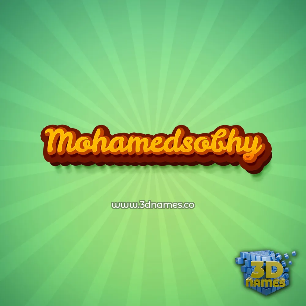 mohamedsobhy in Green Rays style - 3D name wallpaper