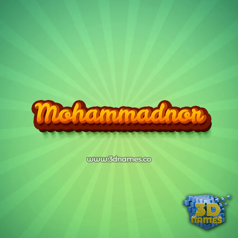 mohammadnor in Green Rays style - 3D name wallpaper