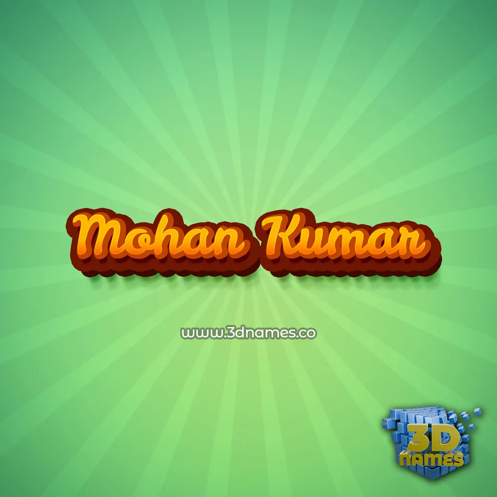 mohan kumar in Green Rays style - 3D name wallpaper