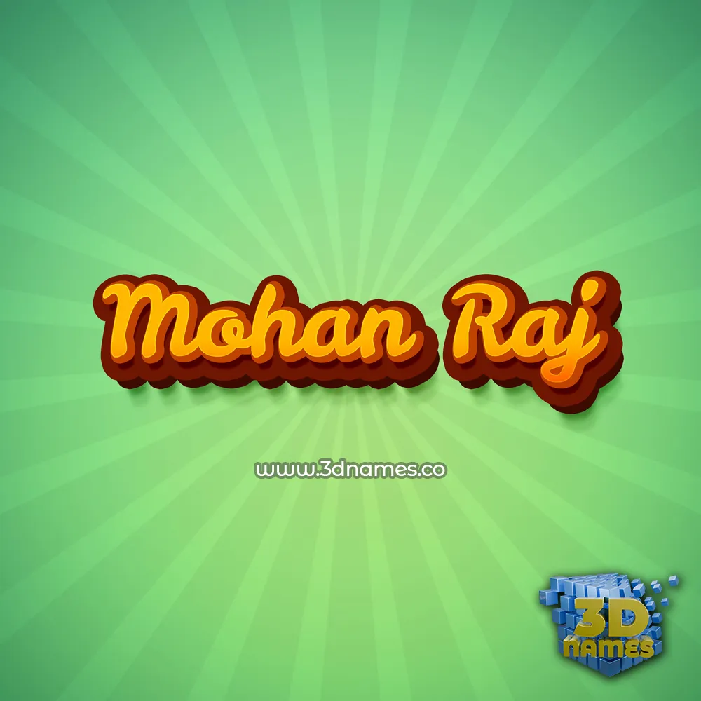 mohan raj in Green Rays style - 3D name wallpaper