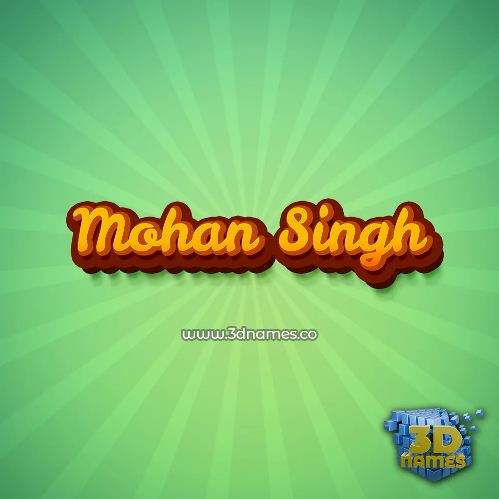 mohan singh in Green Rays style - 3D name wallpaper