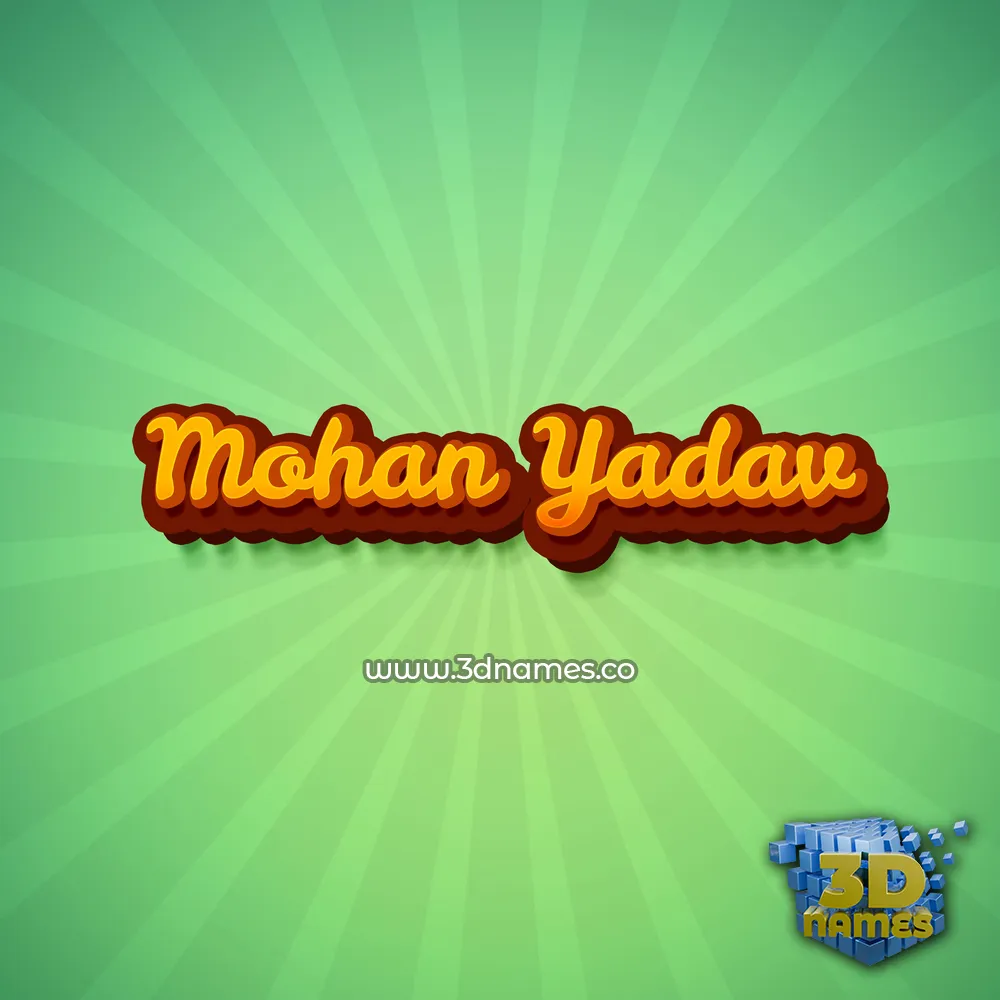 mohan yadav in Green Rays style - 3D name wallpaper