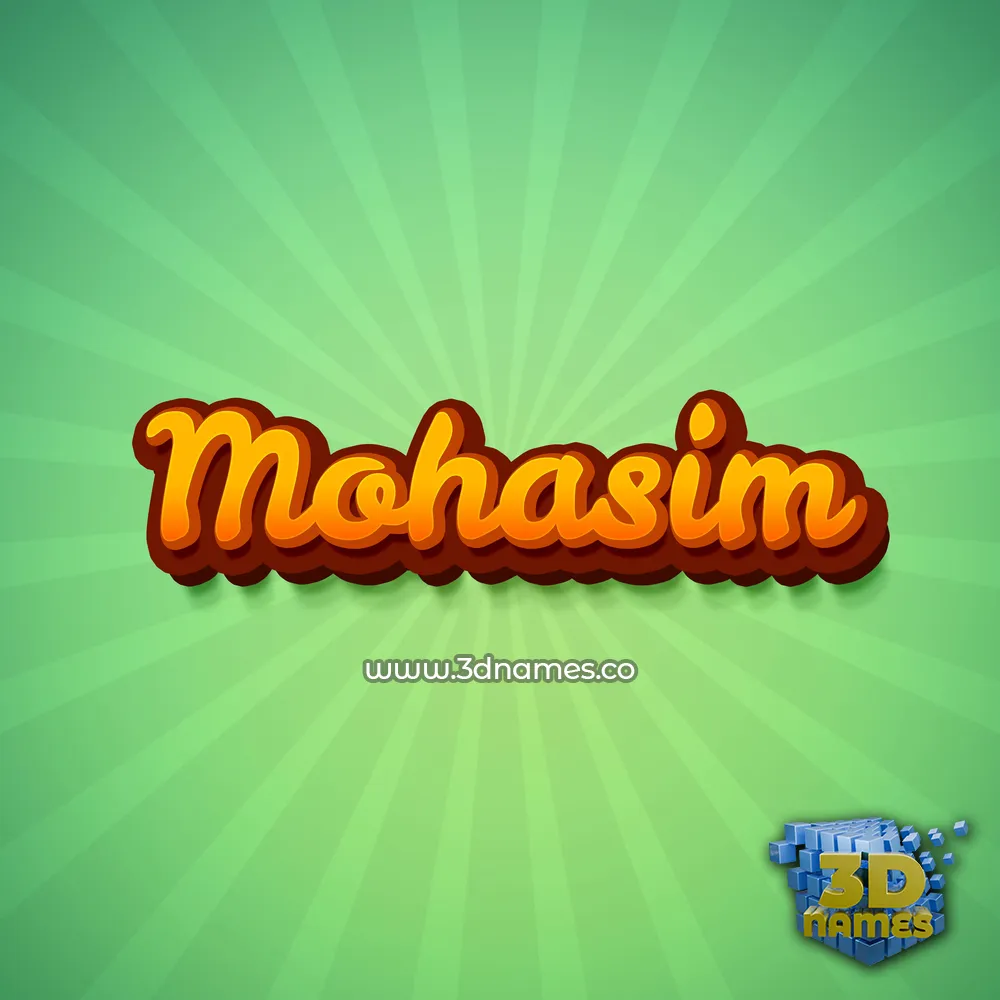 mohasim in Green Rays style - 3D name wallpaper