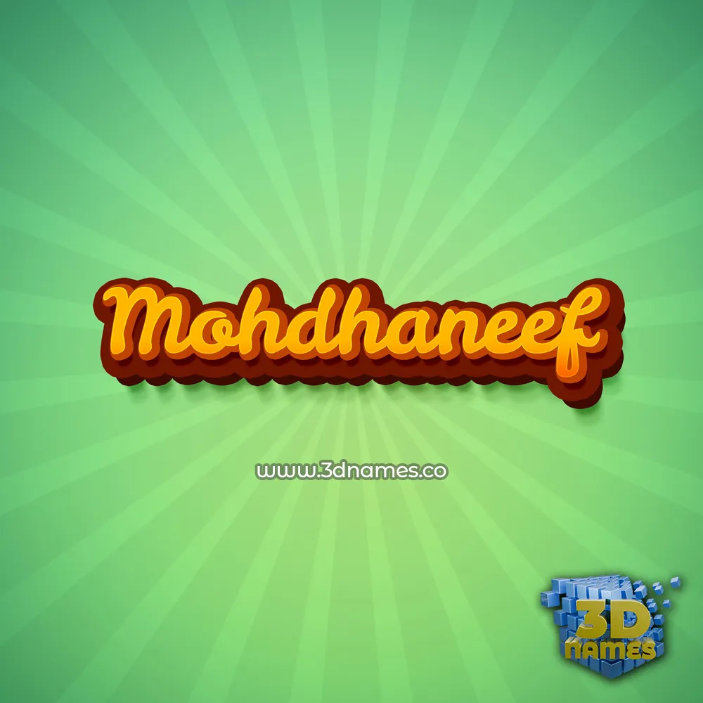 mohdhaneef in Green Rays style - 3D name wallpaper