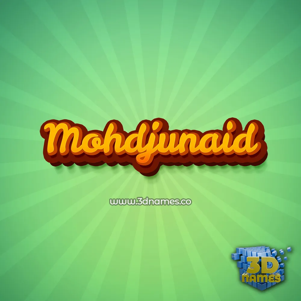 mohdjunaid in Green Rays style - 3D name wallpaper