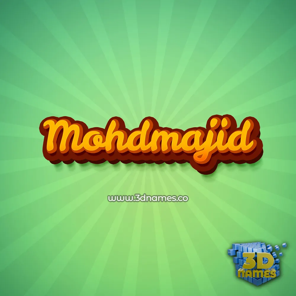 mohdmajid in Green Rays style - 3D name wallpaper